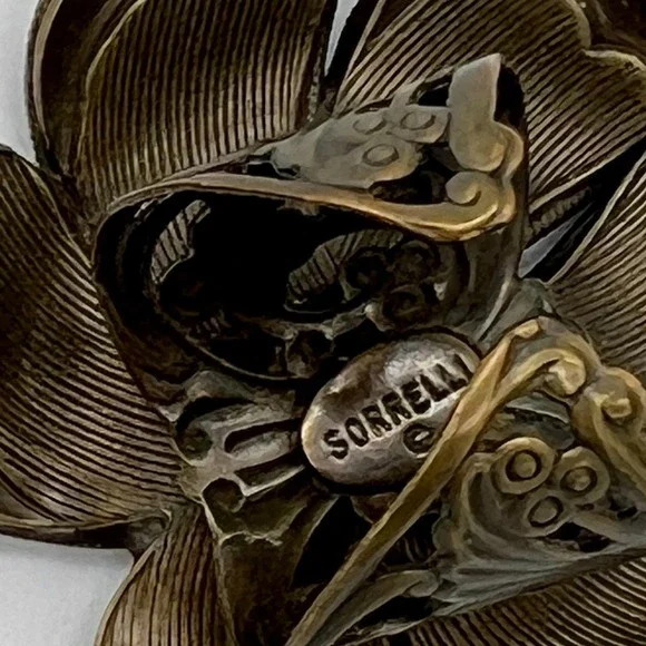 Sorrelli Flower Cocktail Ring Brass Pink Swarovski Crystals 2015 $200 MSRP Rare! - Picture 4 of 7